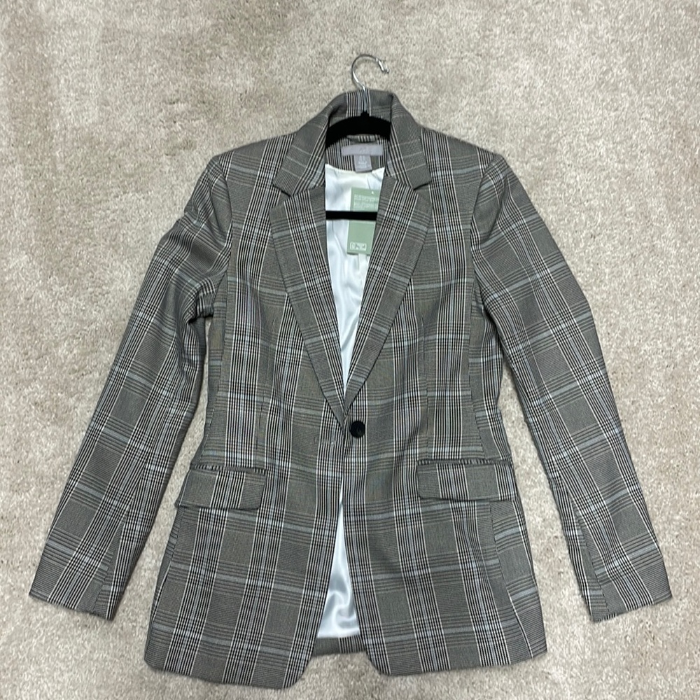 H&M womens plaid blazer, never been worn (with tags)
